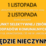 1 i 2 listopada PSZOK nieczynny