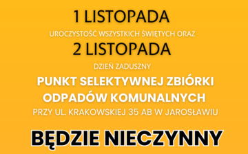 1 i 2 listopada PSZOK nieczynny