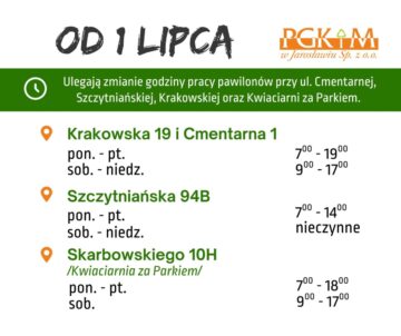 Nowe godziny pracy pawilonów handlowych od 1 lipca