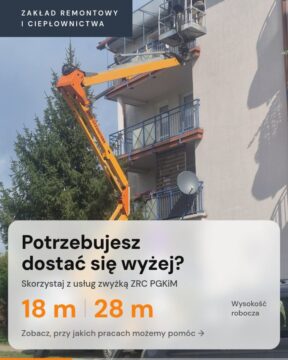 Usługi zwyżką 18 m i 28 m
